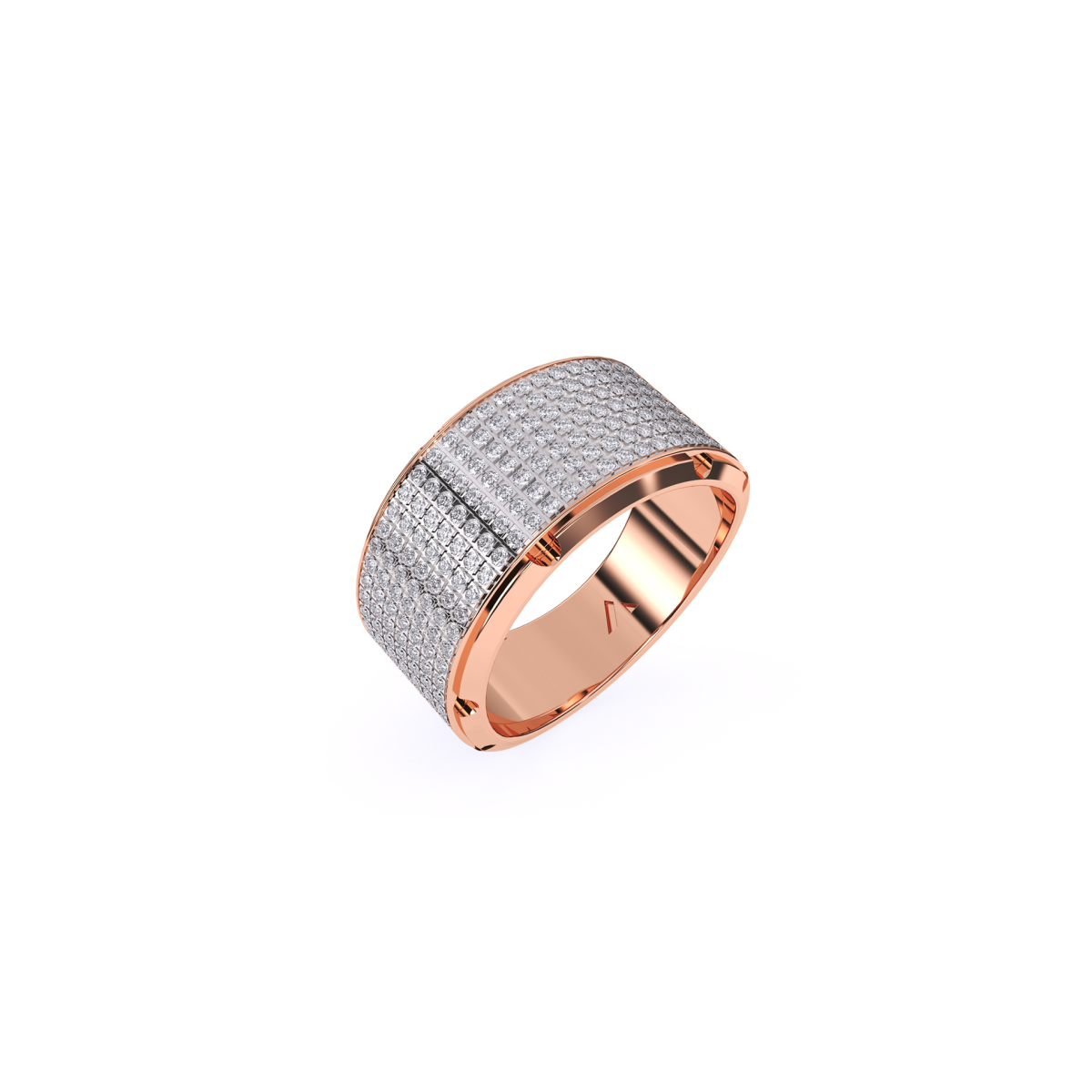 Round Half Eternity Diamond Men's Ring
